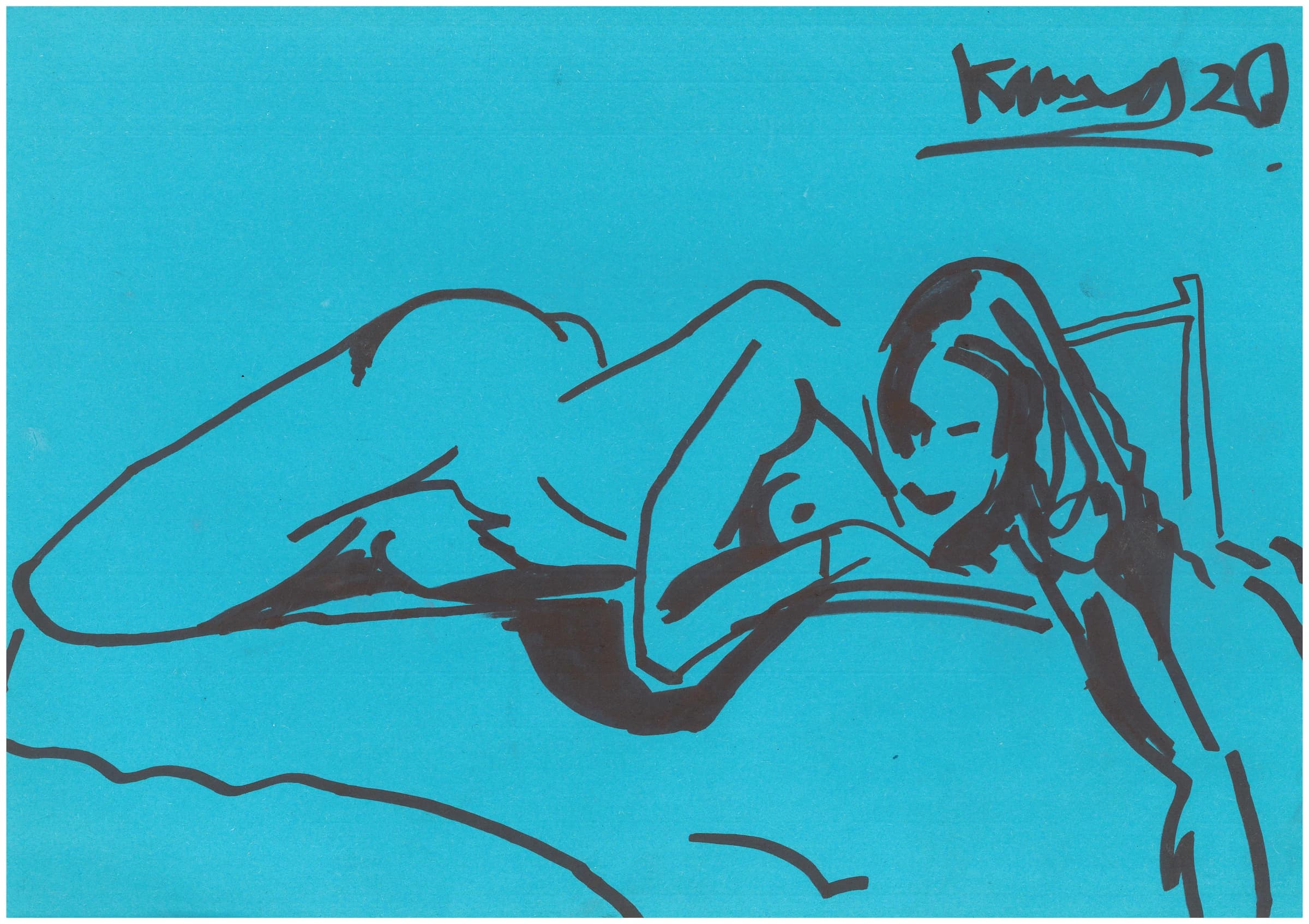 Blue Reclining Figure