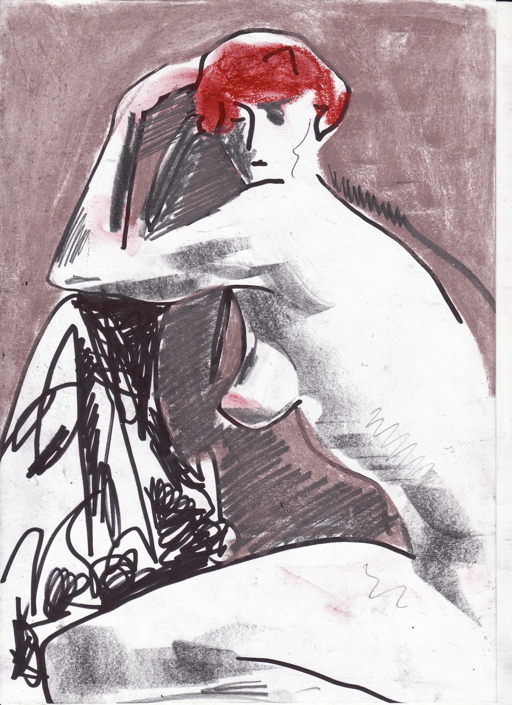 Seated with Red Hair