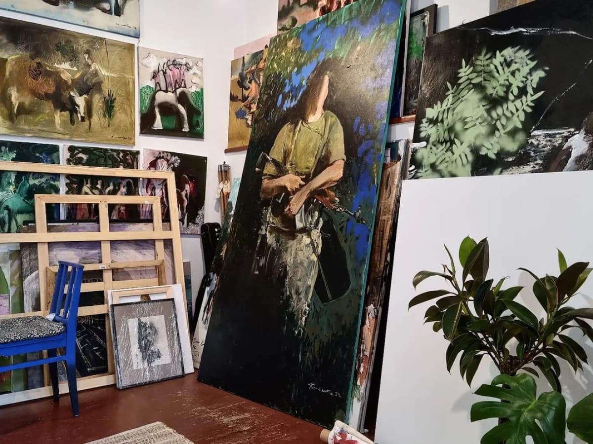 Portrait of Father in Studio Interior