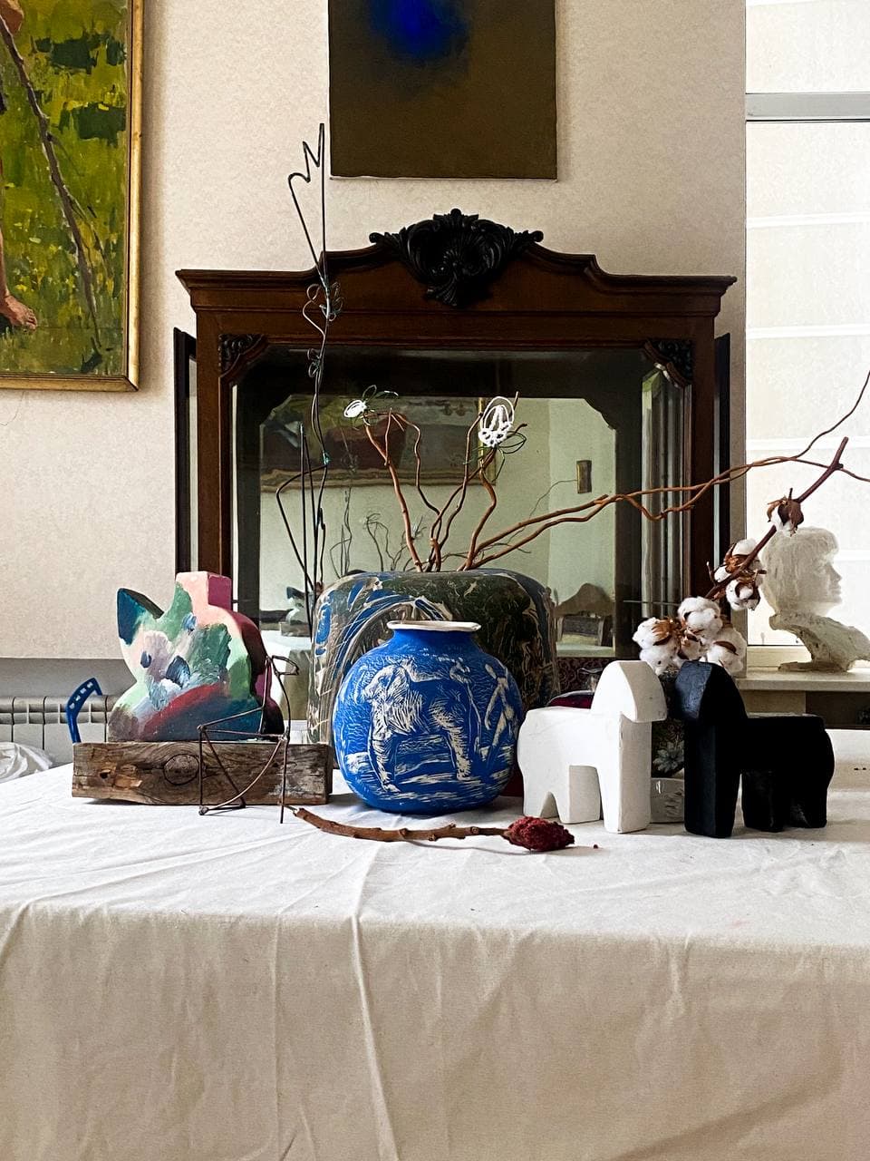 Ceramic forms in the studio